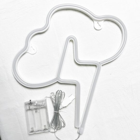 Cloud and Lightning Neon Signs USB Battery LED Wall Decor for Kids Room Party - Picture 6 of 8